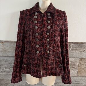 Cass Jacquard Military Officer Blazer Jacket Size Large (C1)